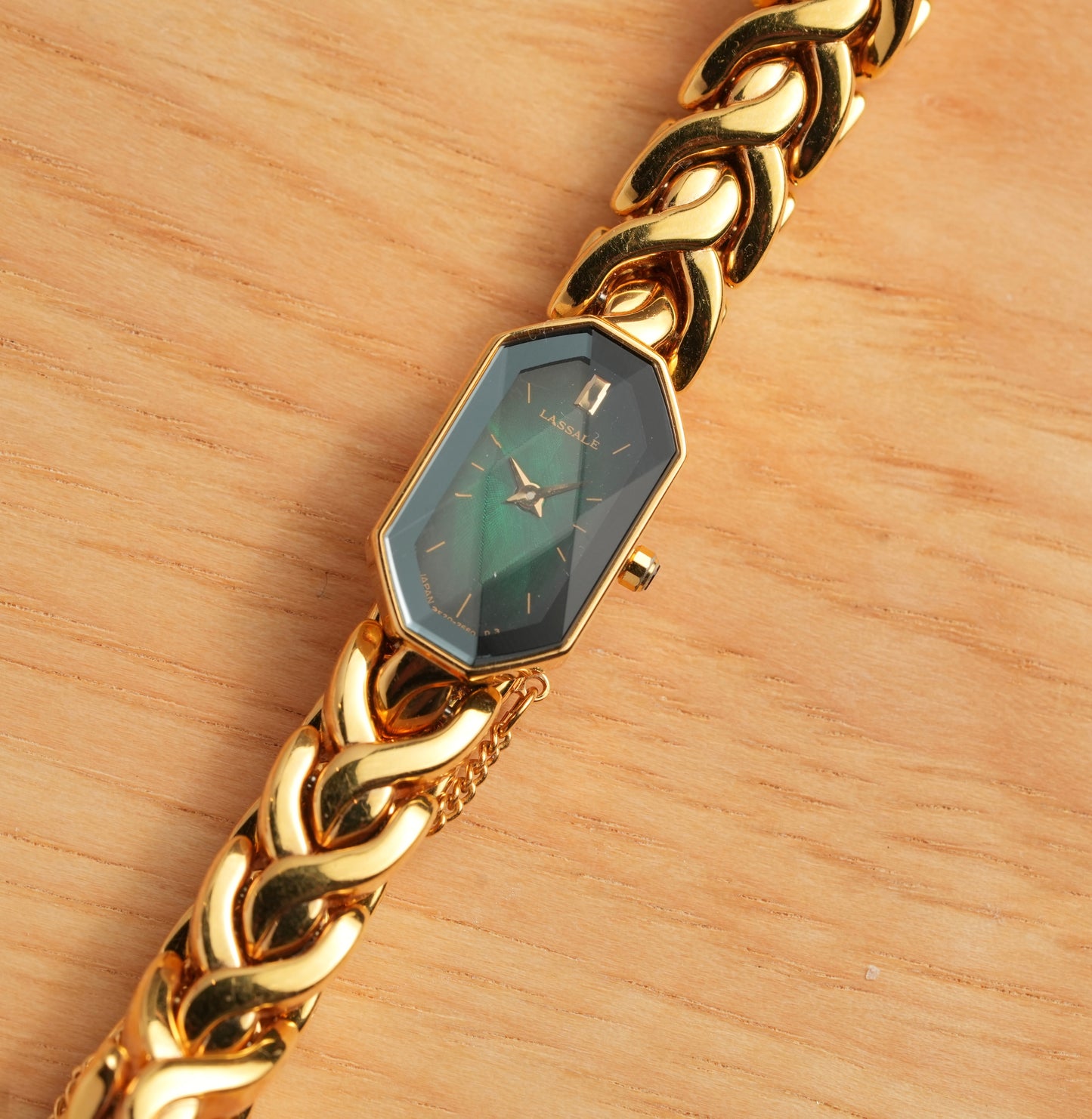 Lassale Seiko Green Octagon Faceted Crystal Dial