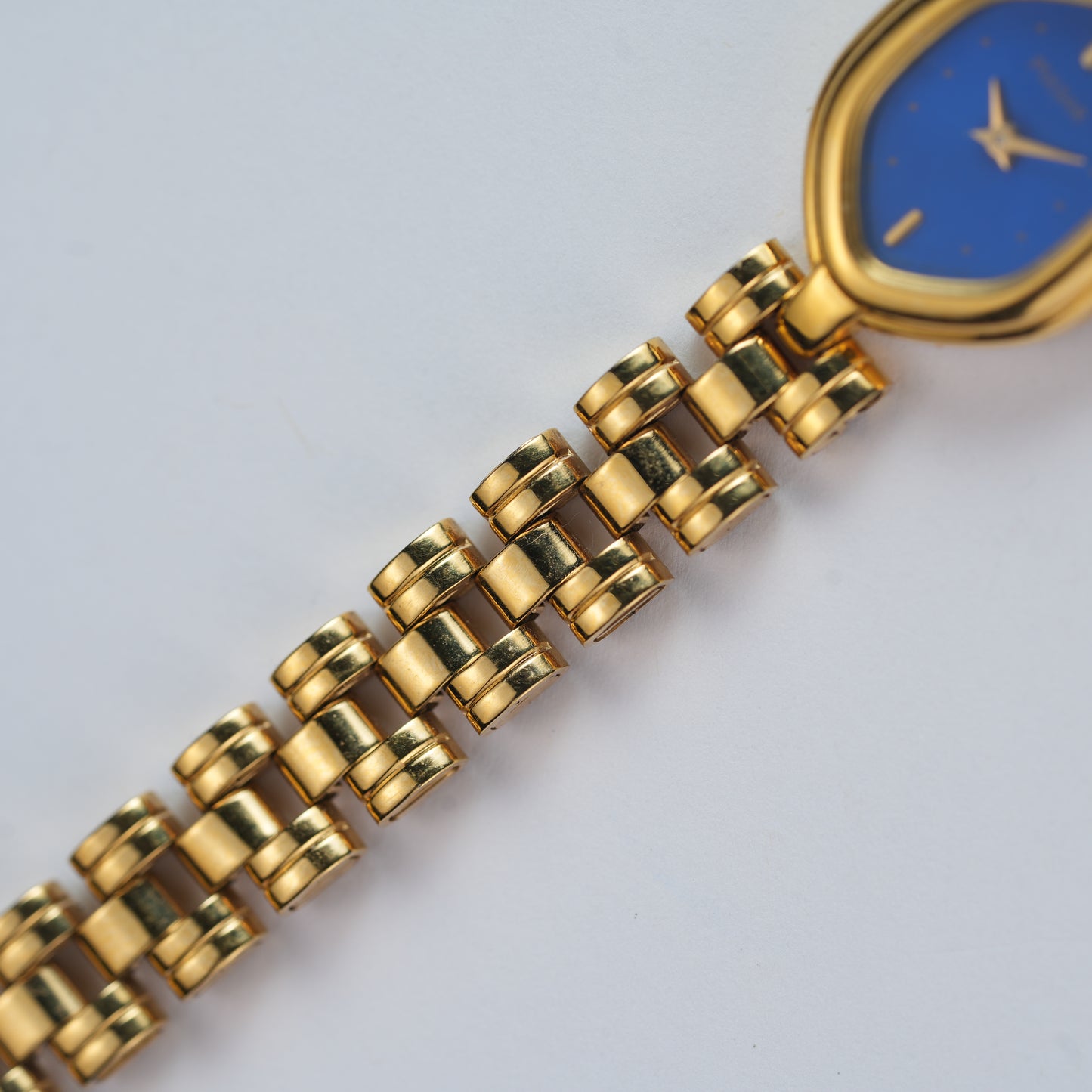 Pulsar Royal Blue Hexagon Dial Gold Tone V400-5860
