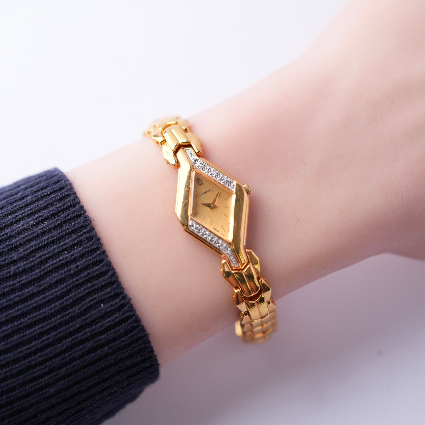 Seiko Lassale Gold Diamond Accent Watch