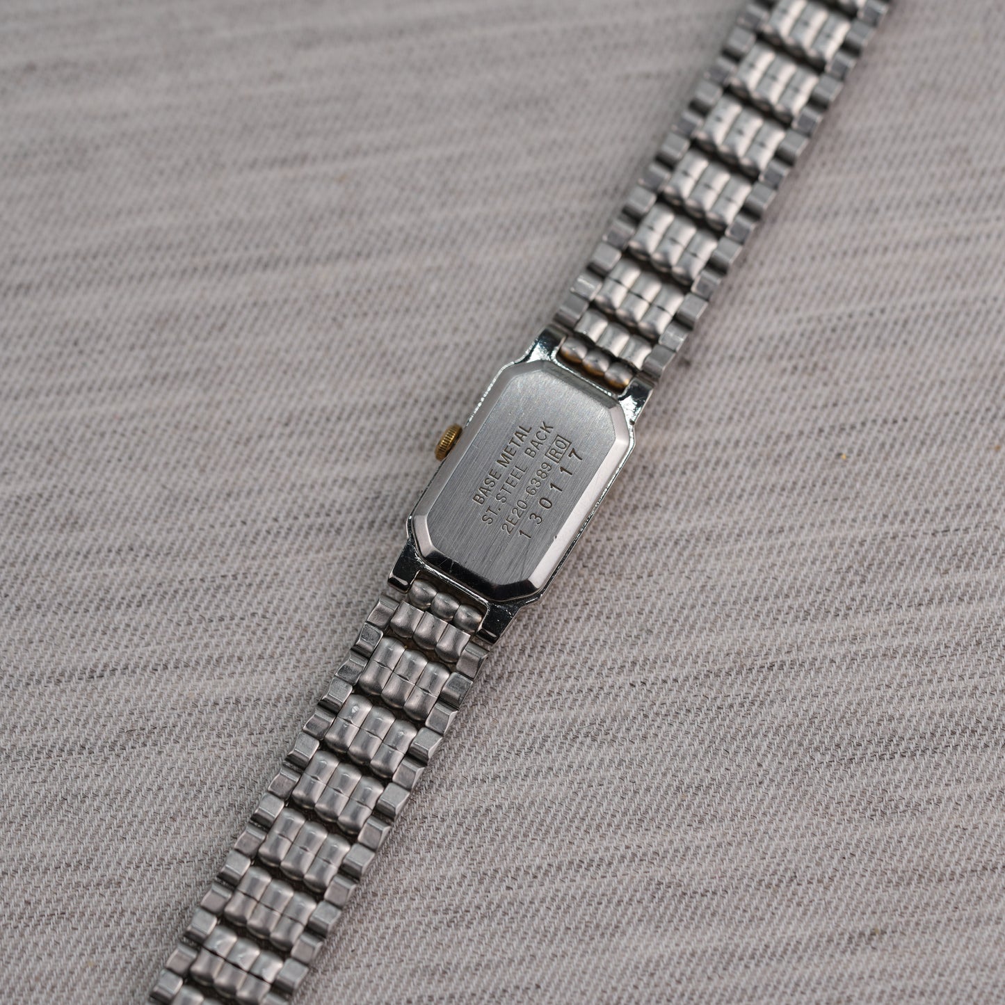 Seiko Two Tone Rectangular Tank Watch 2E20-6399