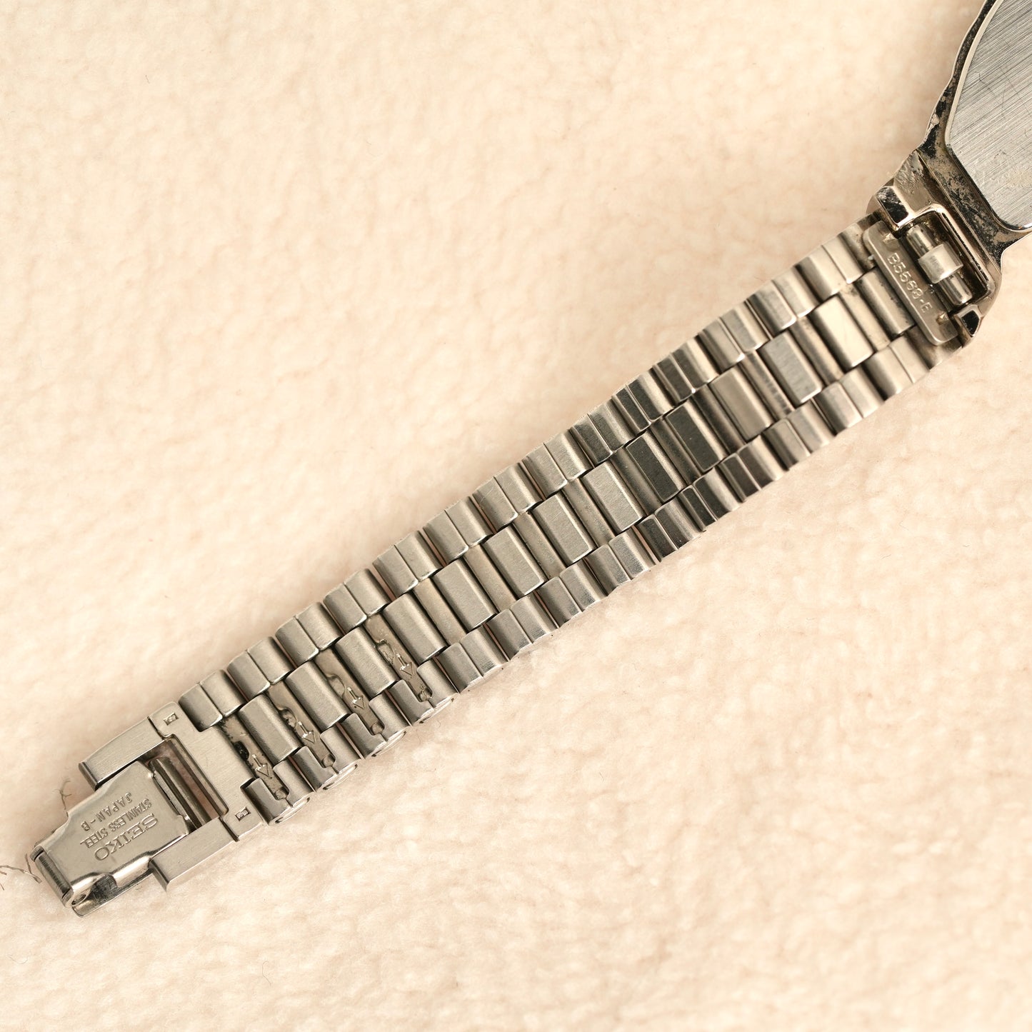 Seiko Half Moon Silver Black Dial 1F20-5D59 (Great Condition)