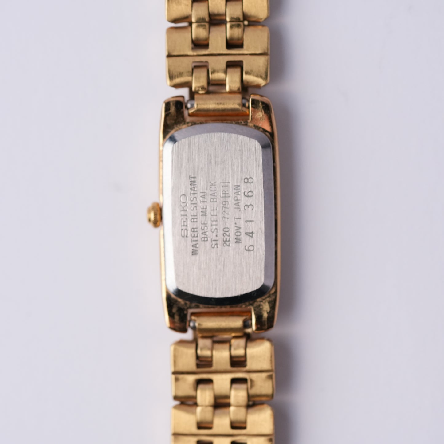 Seiko 2E20-7279 Mother of Pearl Slim Tank Watch