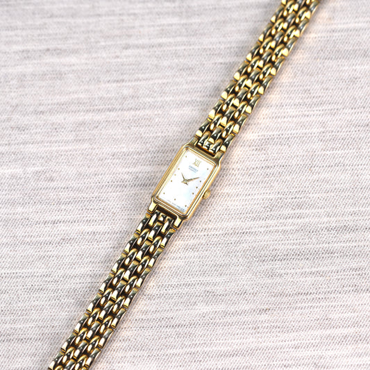 Seiko Slim Mother of Pearl Mini Tank Watch 2E20-6859