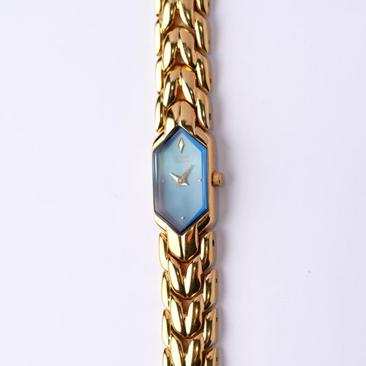 Citizen Cerulean Blue Hexagon Dial Watch