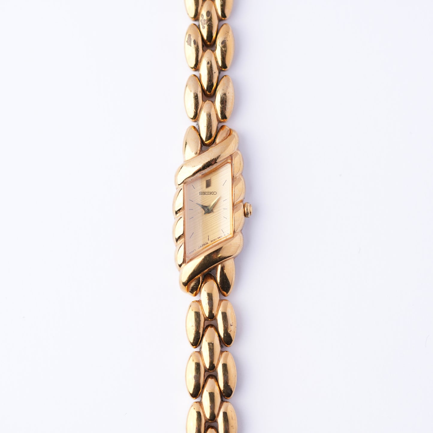 Seiko Asymmetrical Slim Gold Dial Watch (Great Condition)