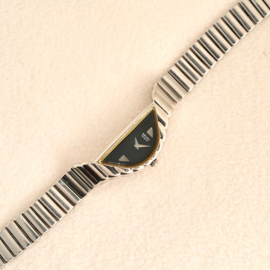 Seiko Half Moon Silver Black Dial 1F20-5D59 (Great Condition)