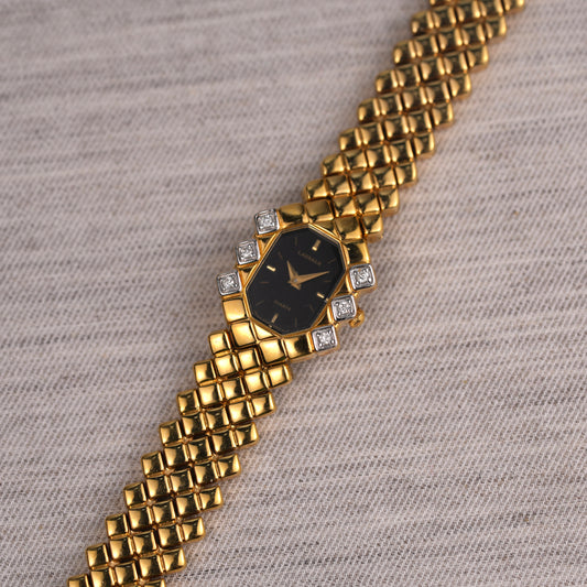 Lassale Black Octagon Slim Diamond Watch 4N00-6099