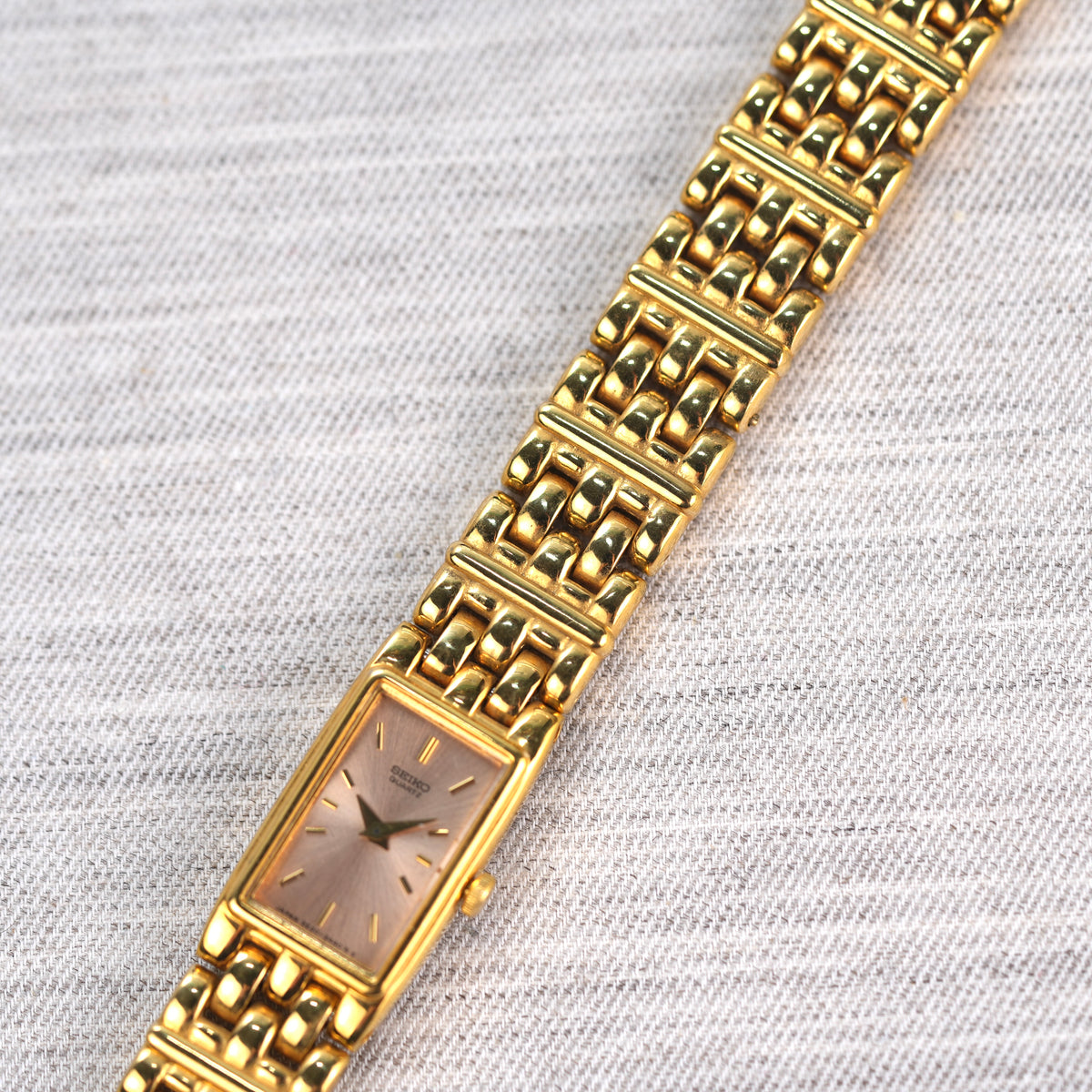 Seiko Pink Rectangular Tank Watch 2E20-6951