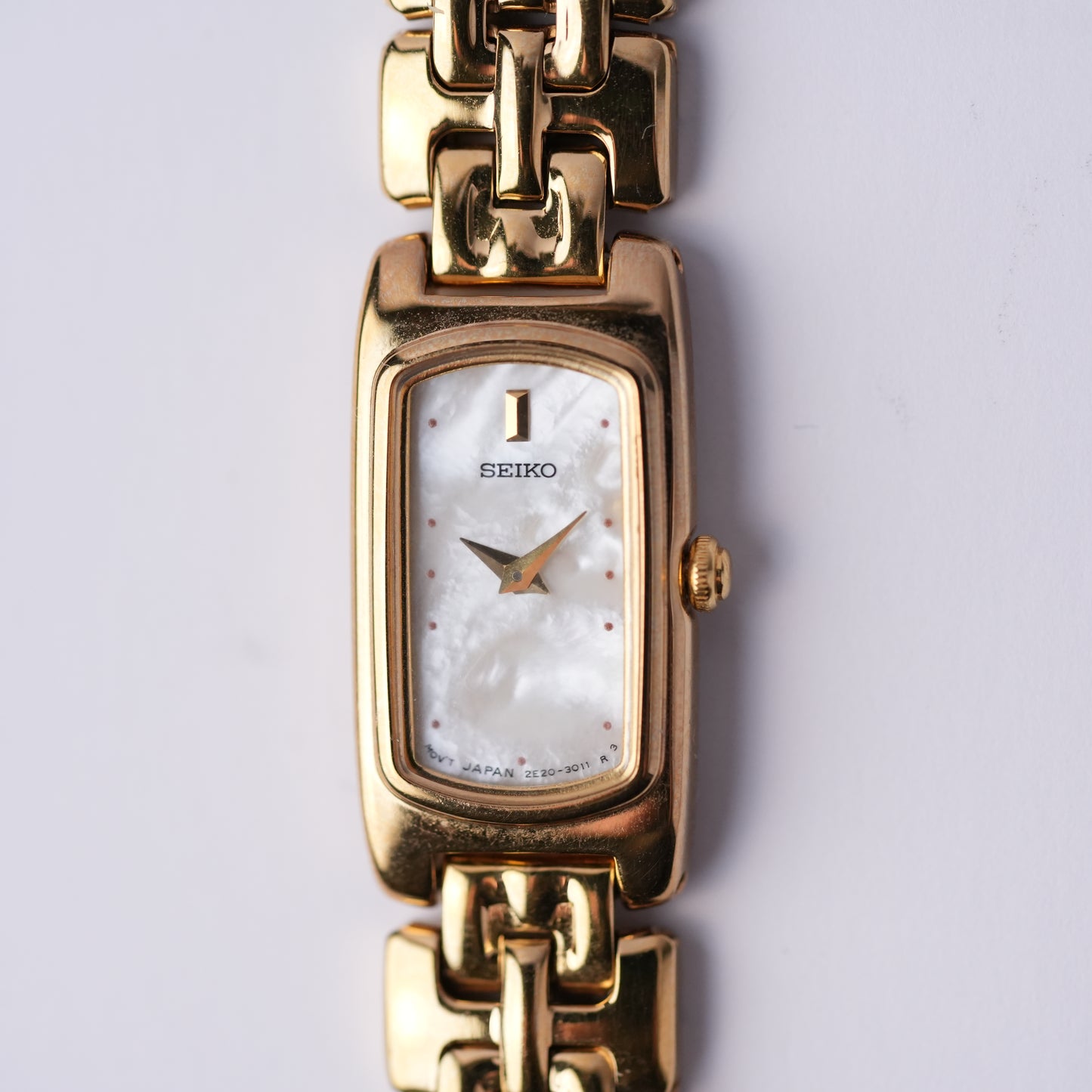 Seiko 2E20-7279 Mother of Pearl Slim Tank Watch