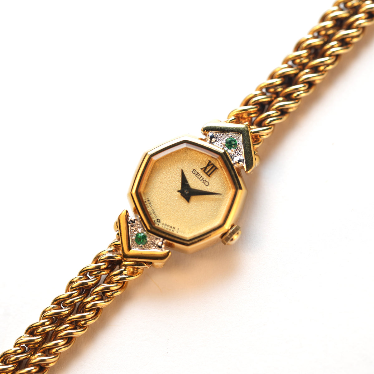 Seiko Emerald and Diamond Octagon Dial 1E20-5230