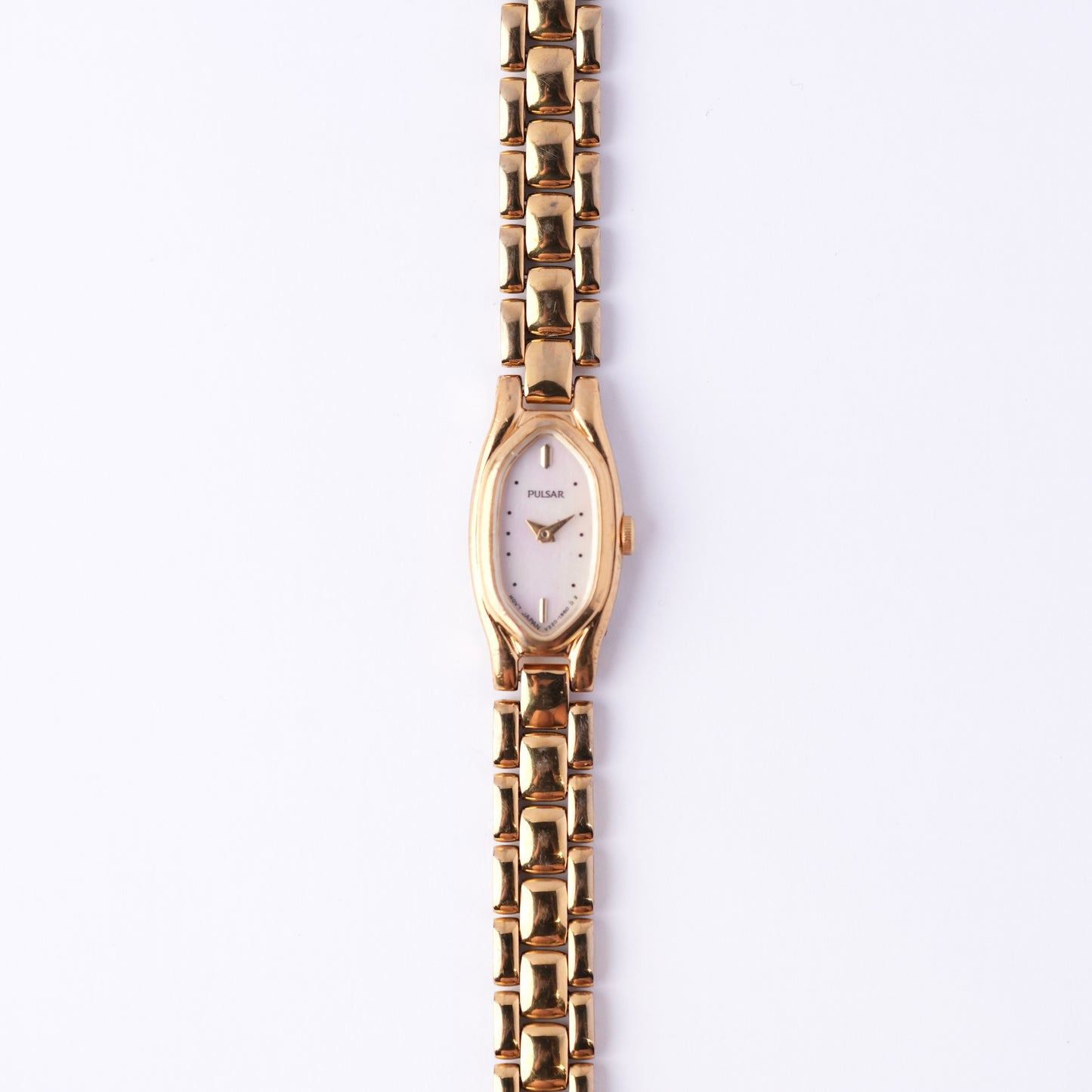 Pulsar V220-6380 MOP Dial Gold Watch (Excellent Condition)