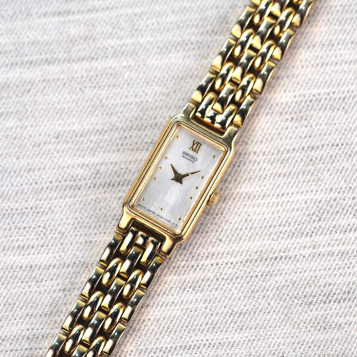 Seiko Slim Mother of Pearl Mini Tank Watch 2E20-6859