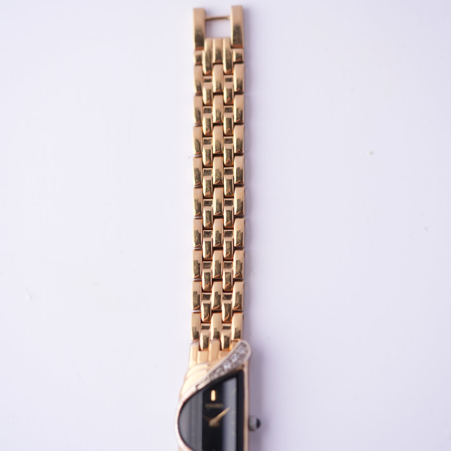 Seiko Half Moon Black Dial Diamond Accent Watch