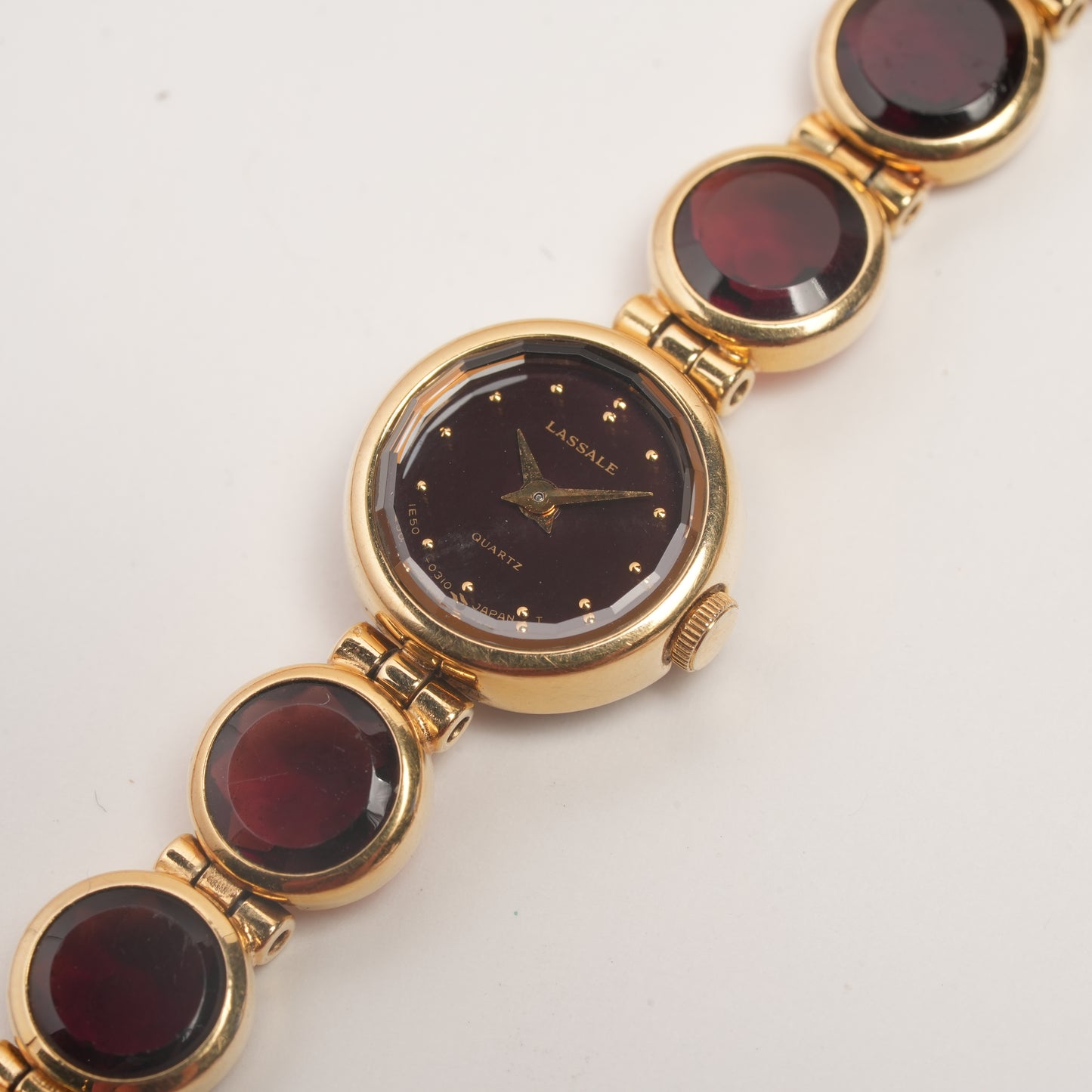 Lassale by Seiko Glass Burgundy Crystal Bracelet 1E50-012H