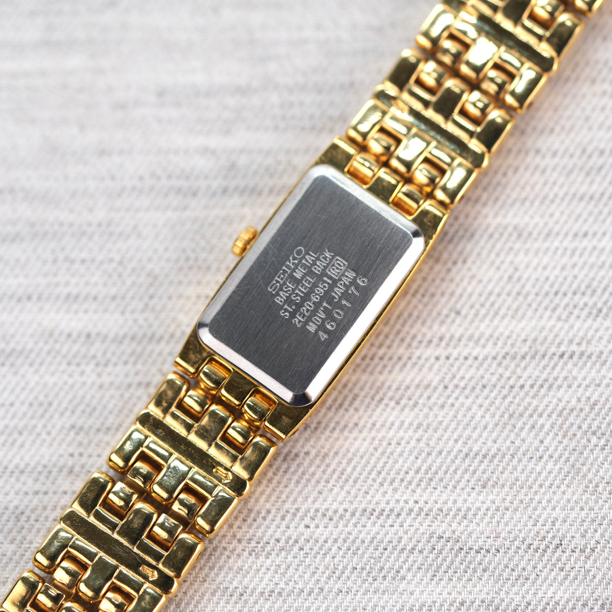 Seiko Pink Rectangular Tank Watch 2E20-6951