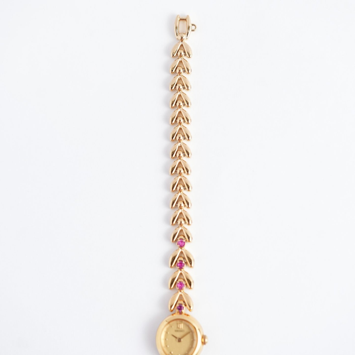 Seiko Ladies Ruby Bracelet 1E20-605A Gold Tone Watch