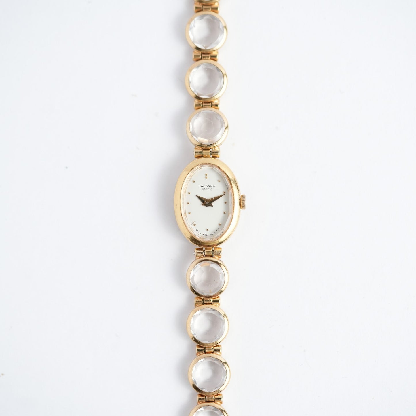 Lassale Seiko Clear Glass Circle Bracelet Watch
