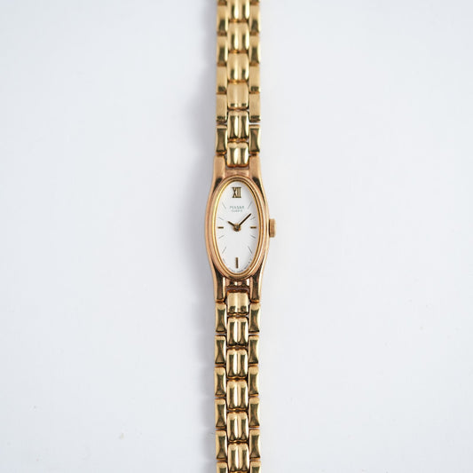 Pulsar V220-6190 White Oval Dial Gold Tone Ladies Watch