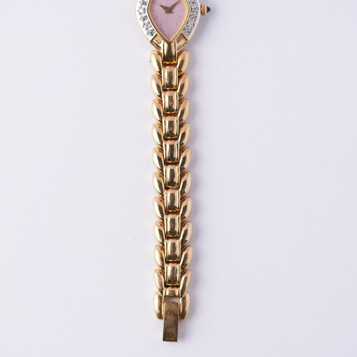 Seiko Pink MOP Dial Gold Bracelet Watch 2E20-7089