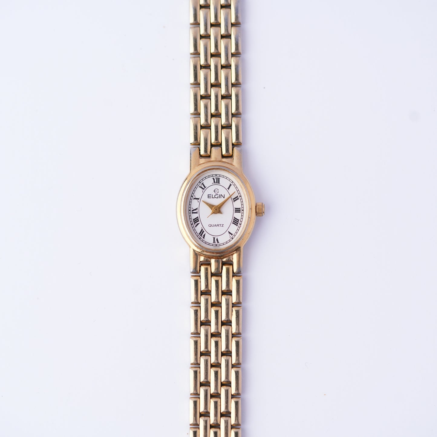 Elgin Oval Roman Numeral White Dial Watch