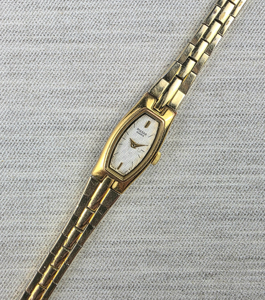 Pulsar V220-6270 White Textured Dial Watch