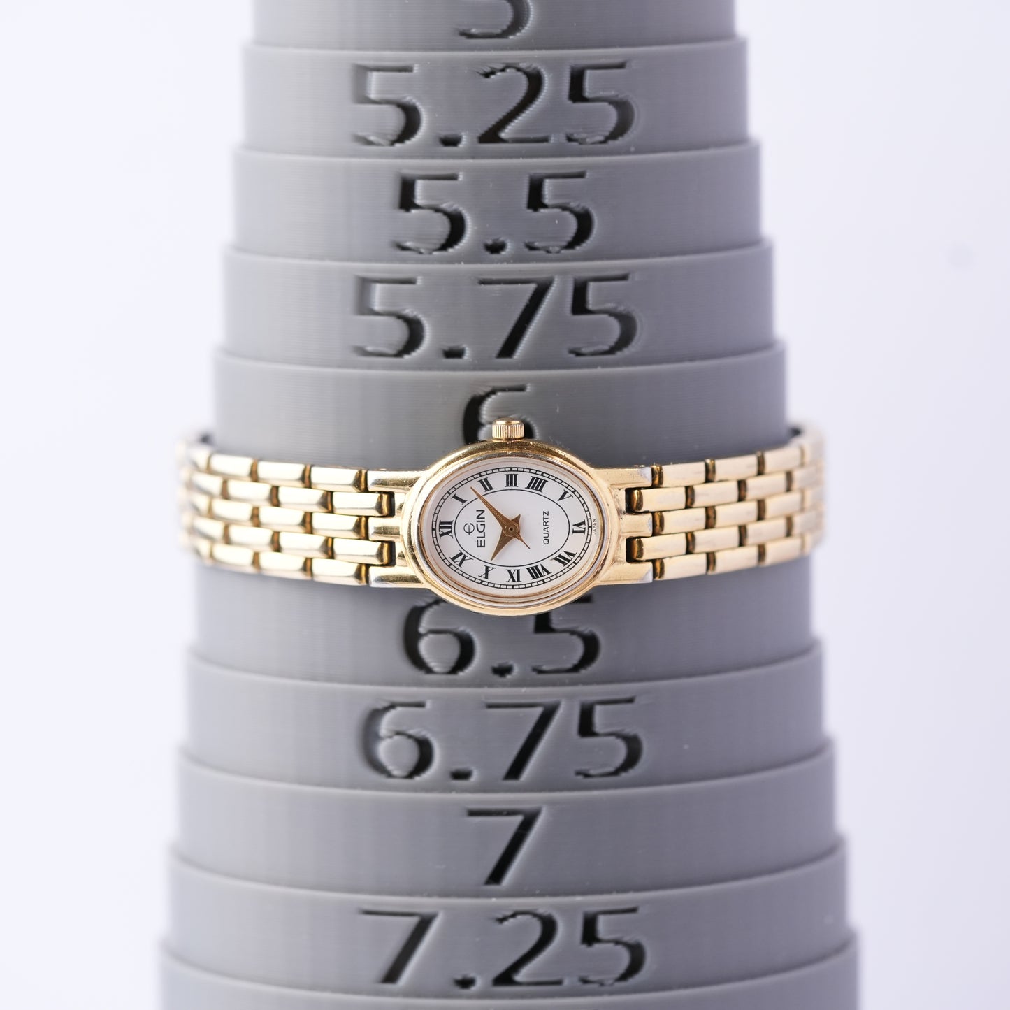 Elgin Oval Roman Numeral White Dial Watch