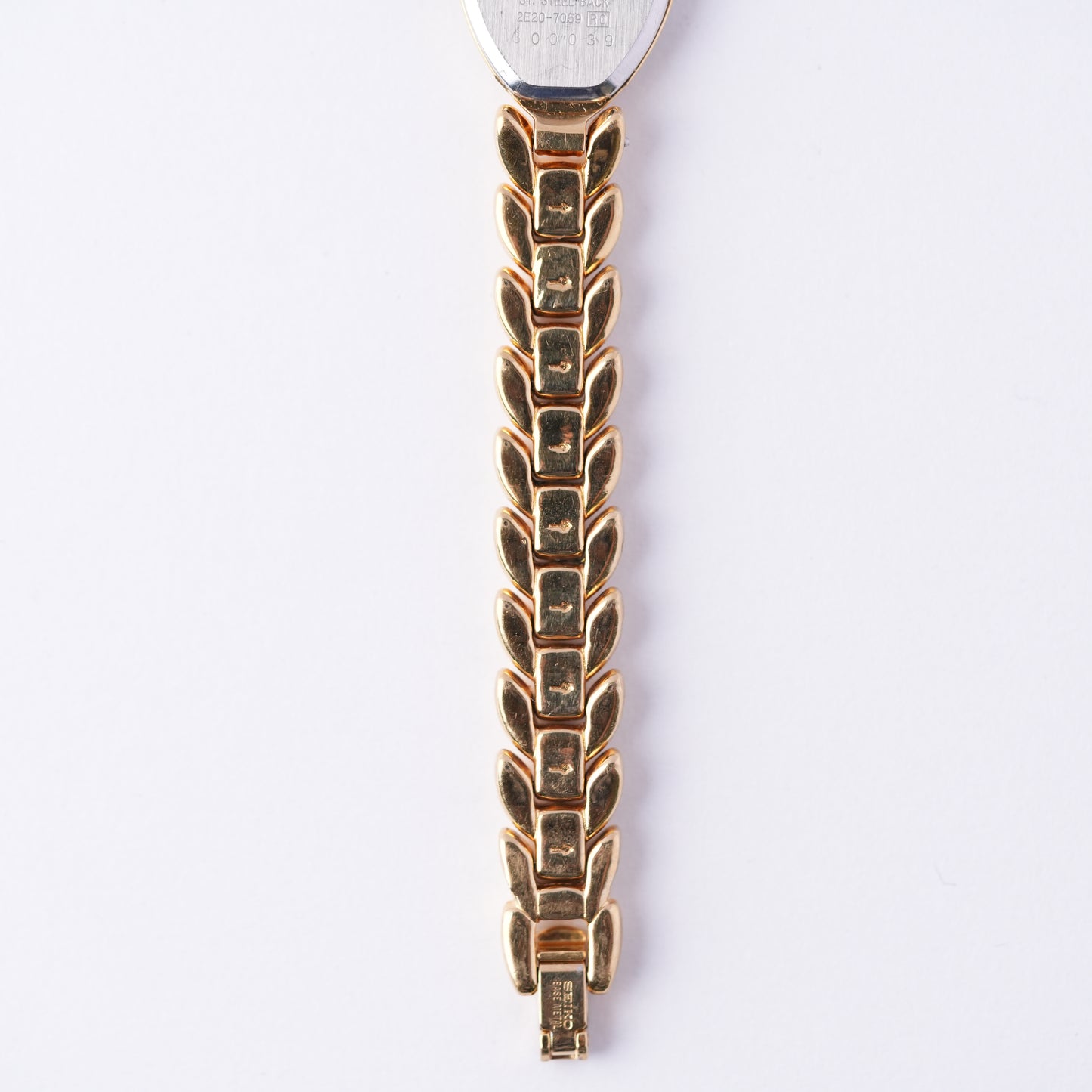 Seiko Pink MOP Dial Gold Bracelet Watch 2E20-7089